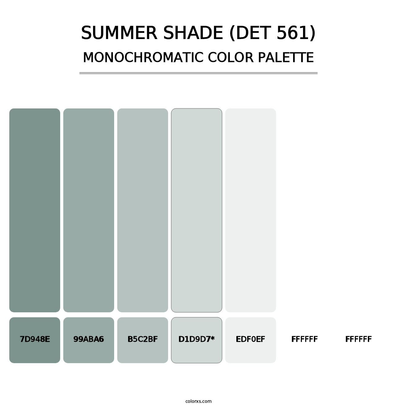 Summer Shade (DET 561) - Monochromatic Color Palette