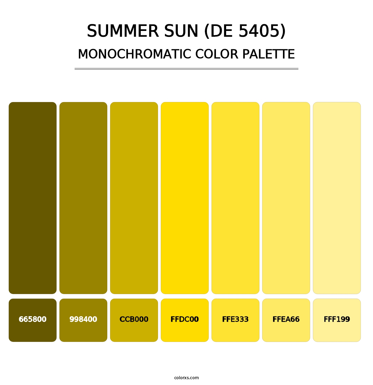 Summer Sun (DE 5405) - Monochromatic Color Palette