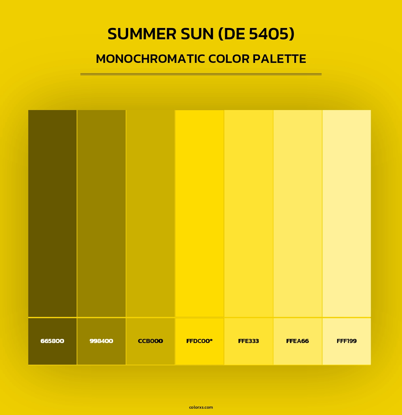 Summer Sun (DE 5405) - Monochromatic Color Palette