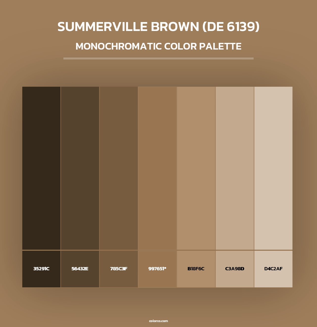 Summerville Brown (DE 6139) - Monochromatic Color Palette