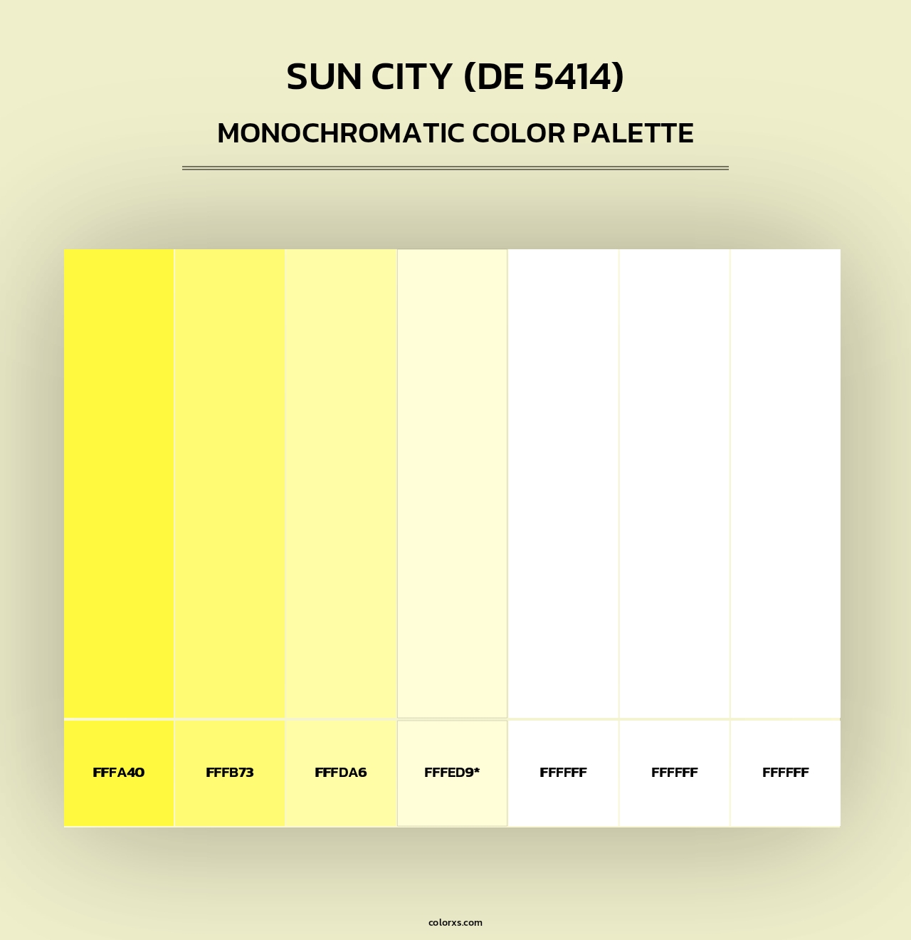 Sun City (DE 5414) - Monochromatic Color Palette