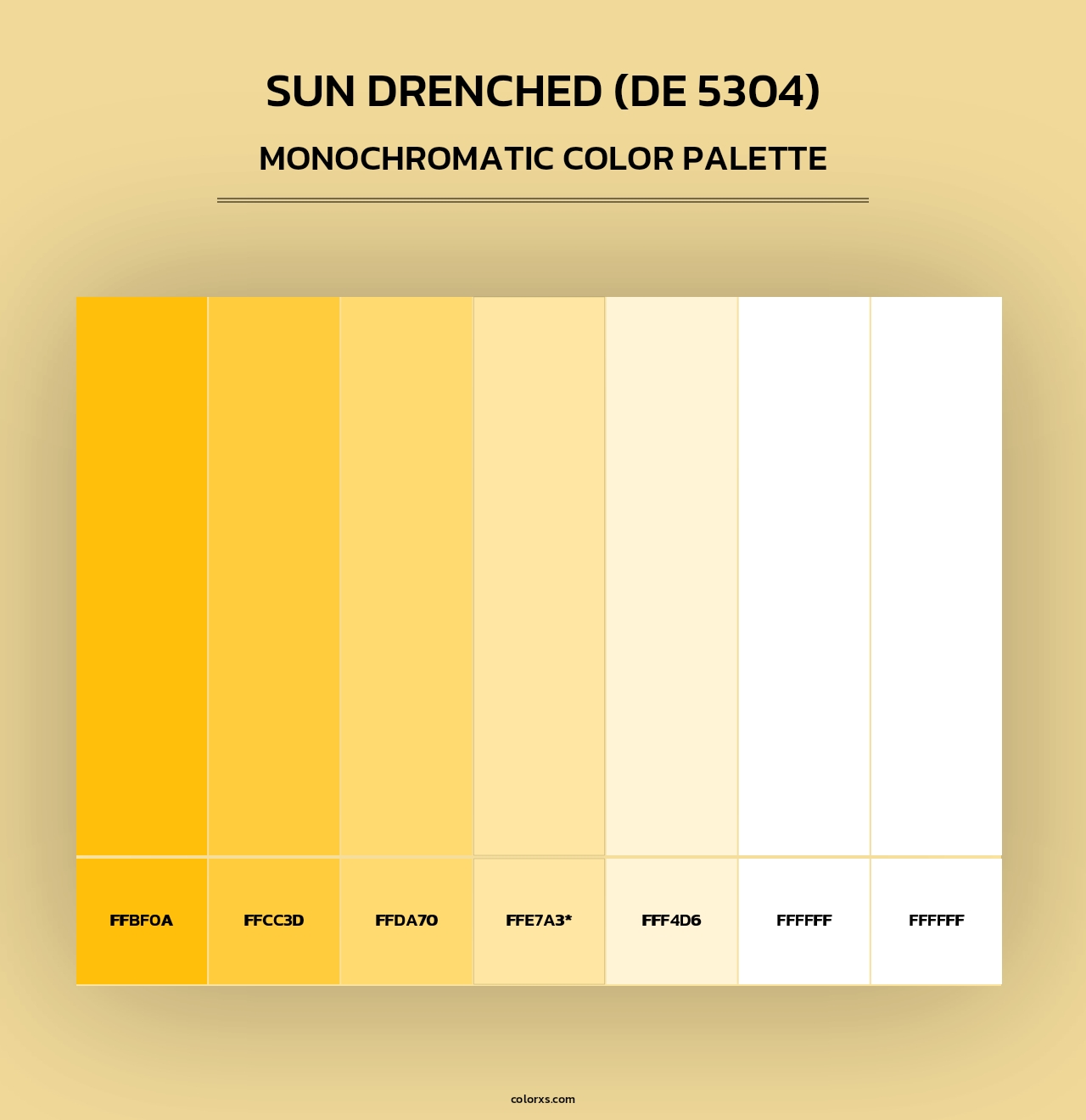Sun Drenched (DE 5304) - Monochromatic Color Palette