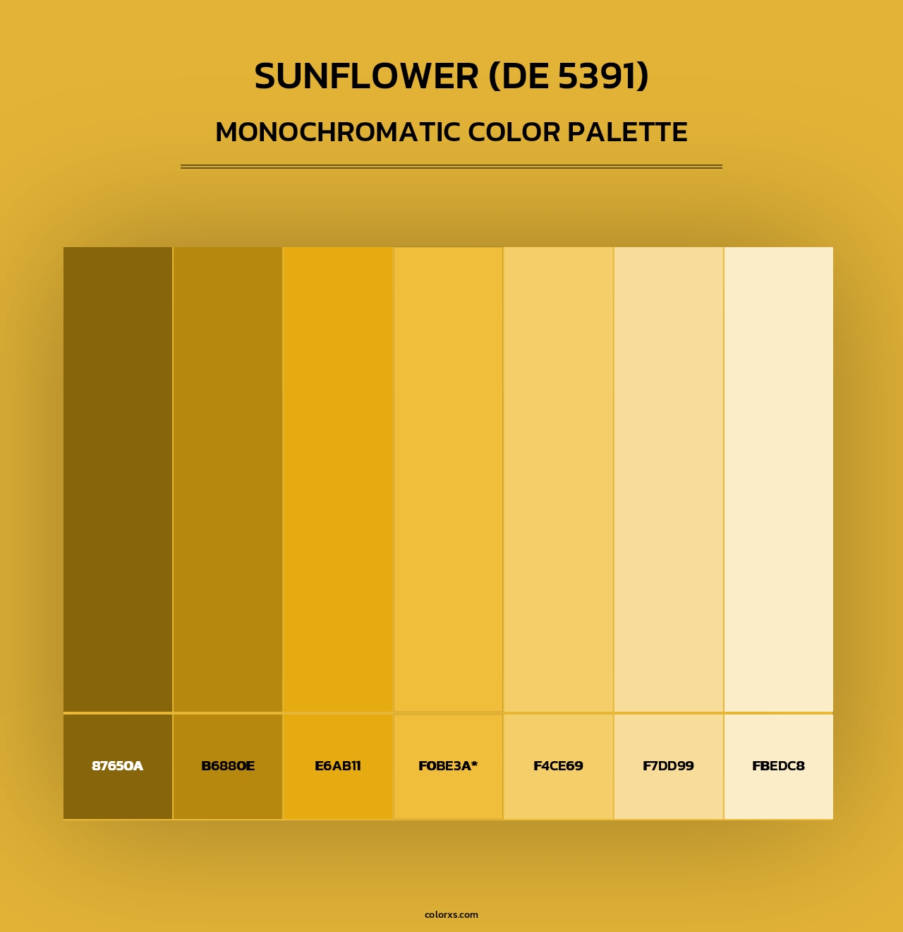 Sunflower (DE 5391) - Monochromatic Color Palette