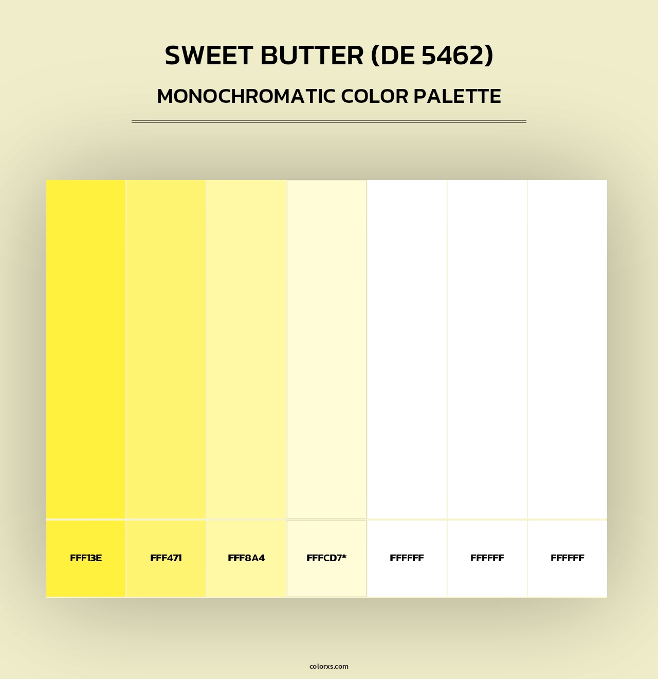 Sweet Butter (DE 5462) - Monochromatic Color Palette