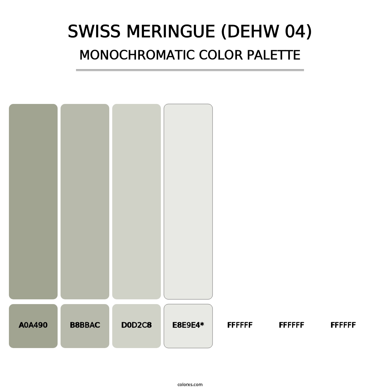 Swiss Meringue (DEHW 04) - Monochromatic Color Palette