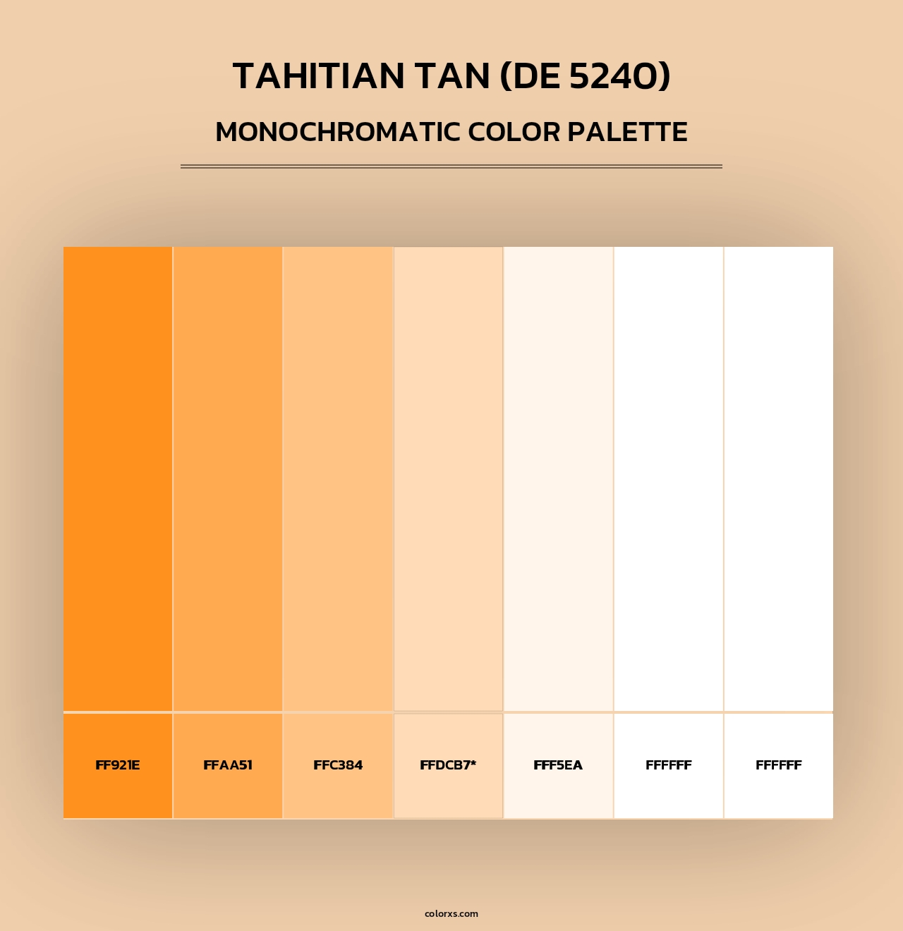 Tahitian Tan (DE 5240) - Monochromatic Color Palette