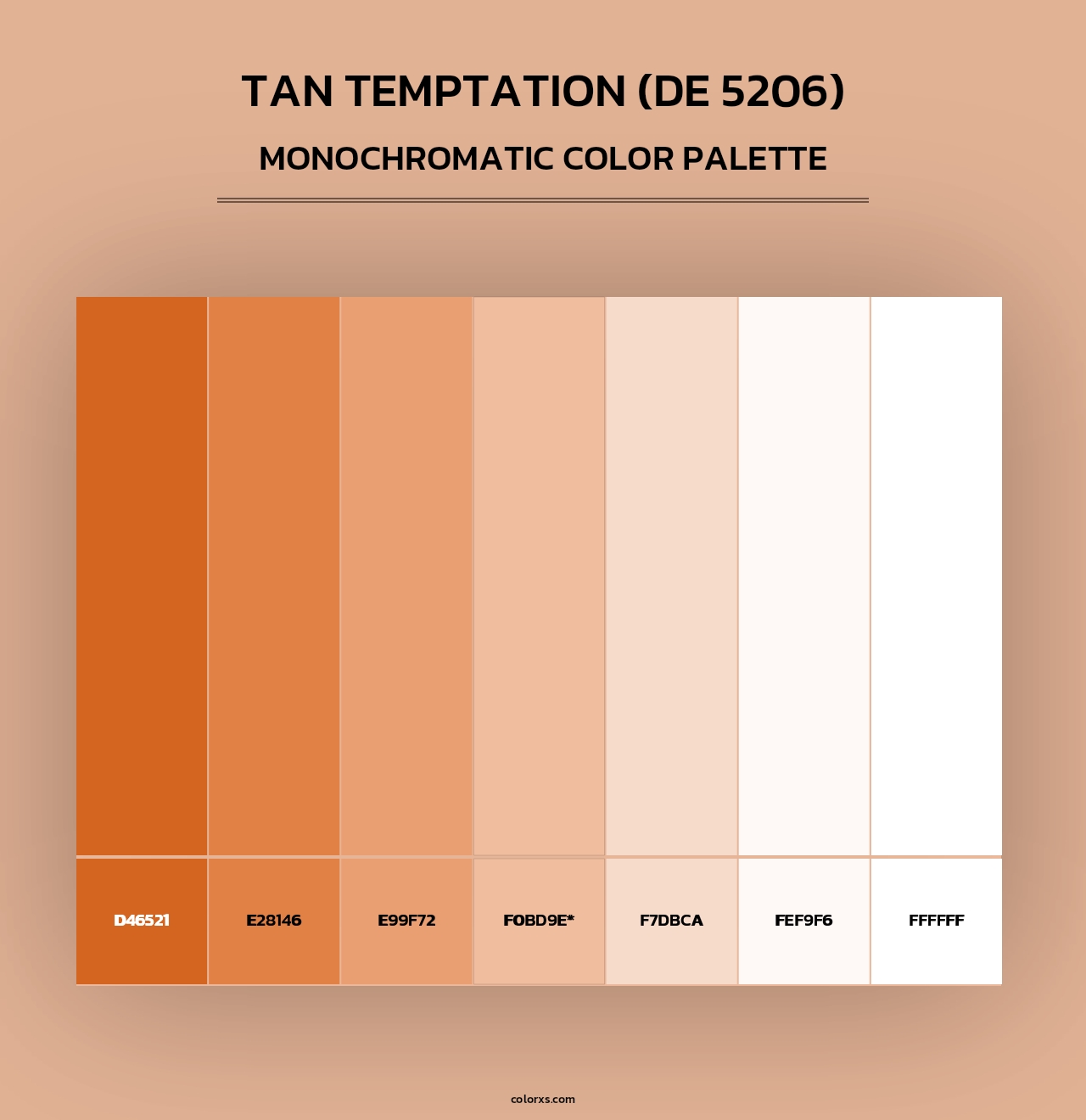 Tan Temptation (DE 5206) - Monochromatic Color Palette