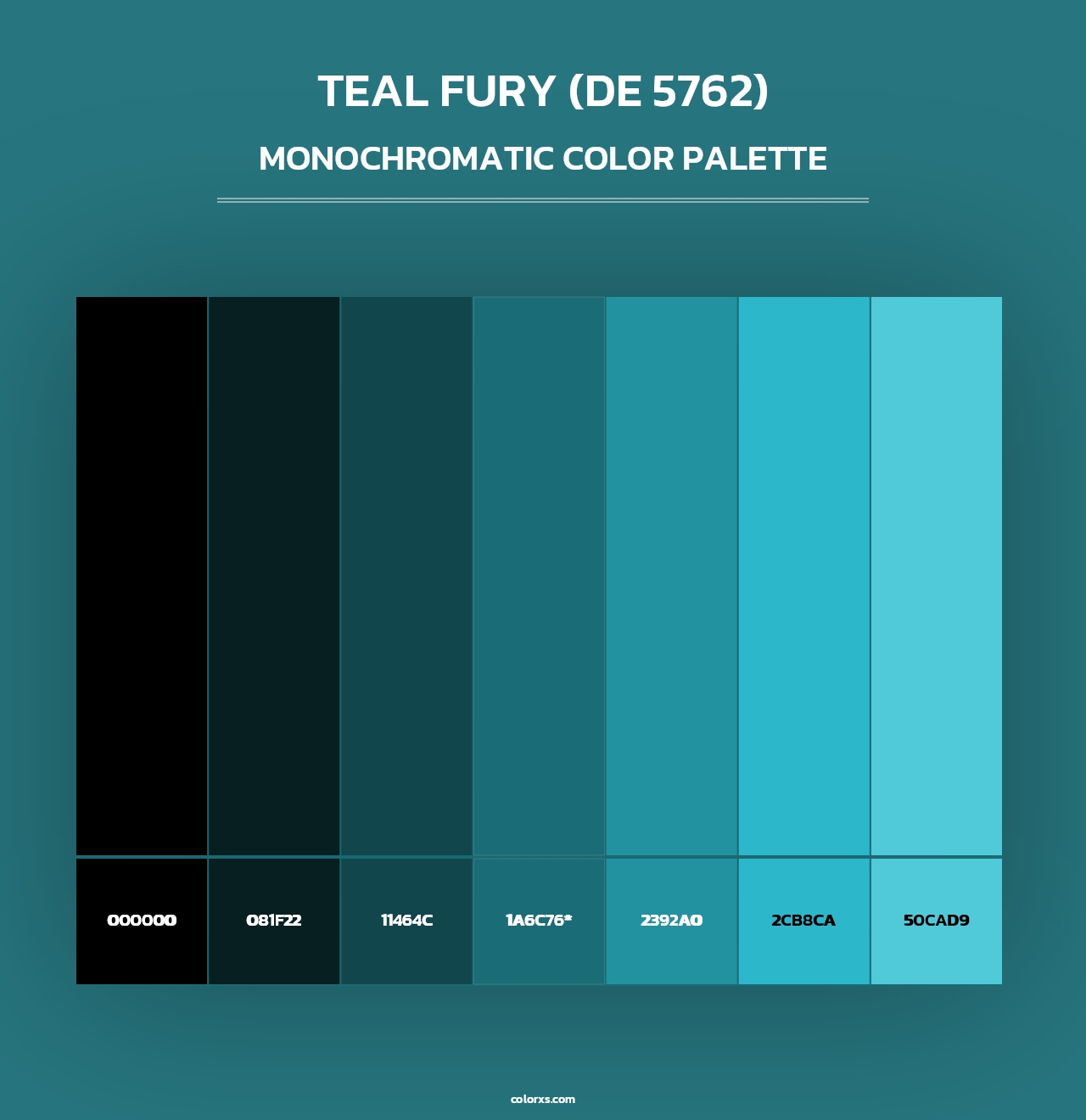 Teal Fury (DE 5762) - Monochromatic Color Palette