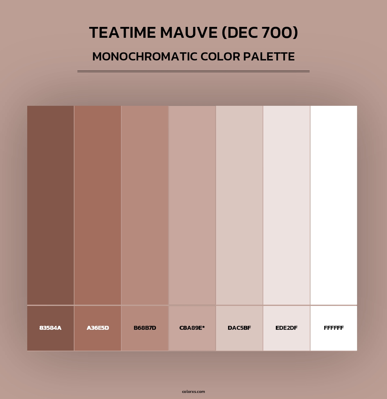 Teatime Mauve (DEC 700) - Monochromatic Color Palette