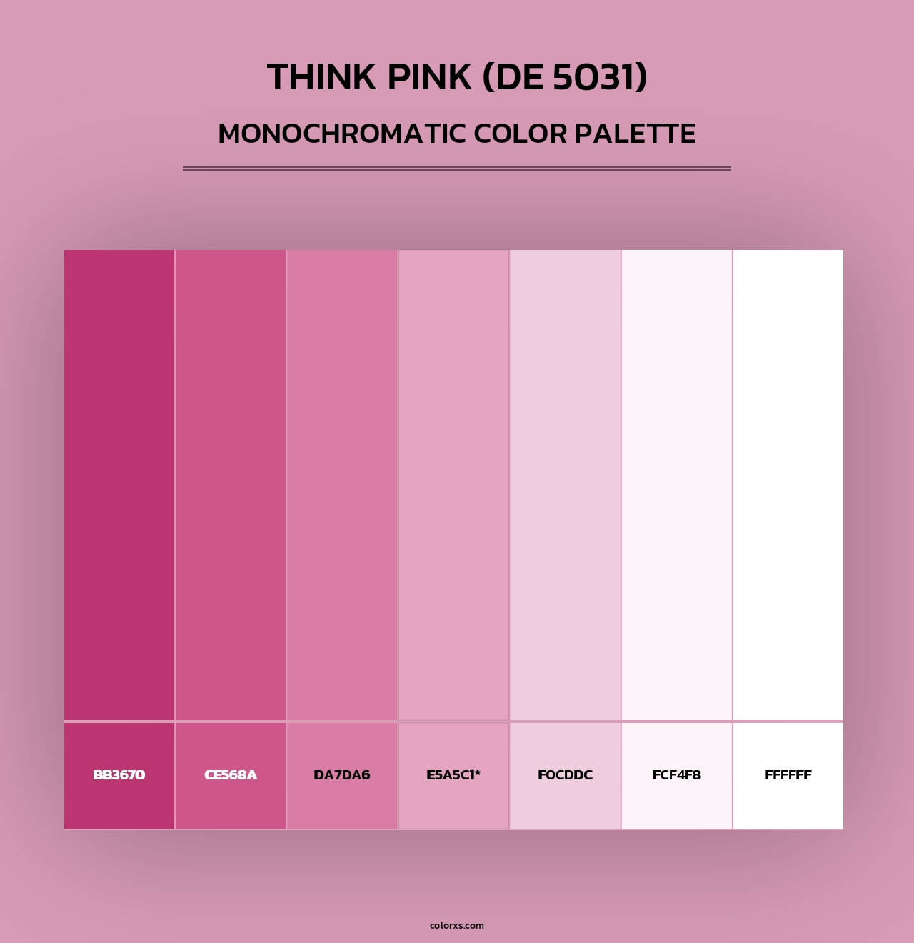 Think Pink (DE 5031) - Monochromatic Color Palette