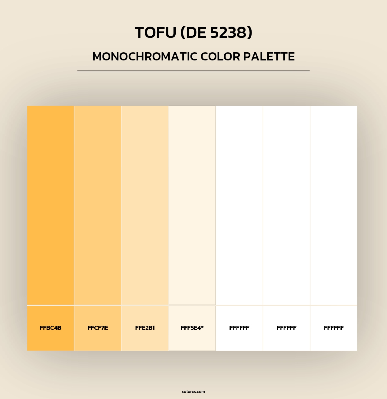 Tofu (DE 5238) - Monochromatic Color Palette