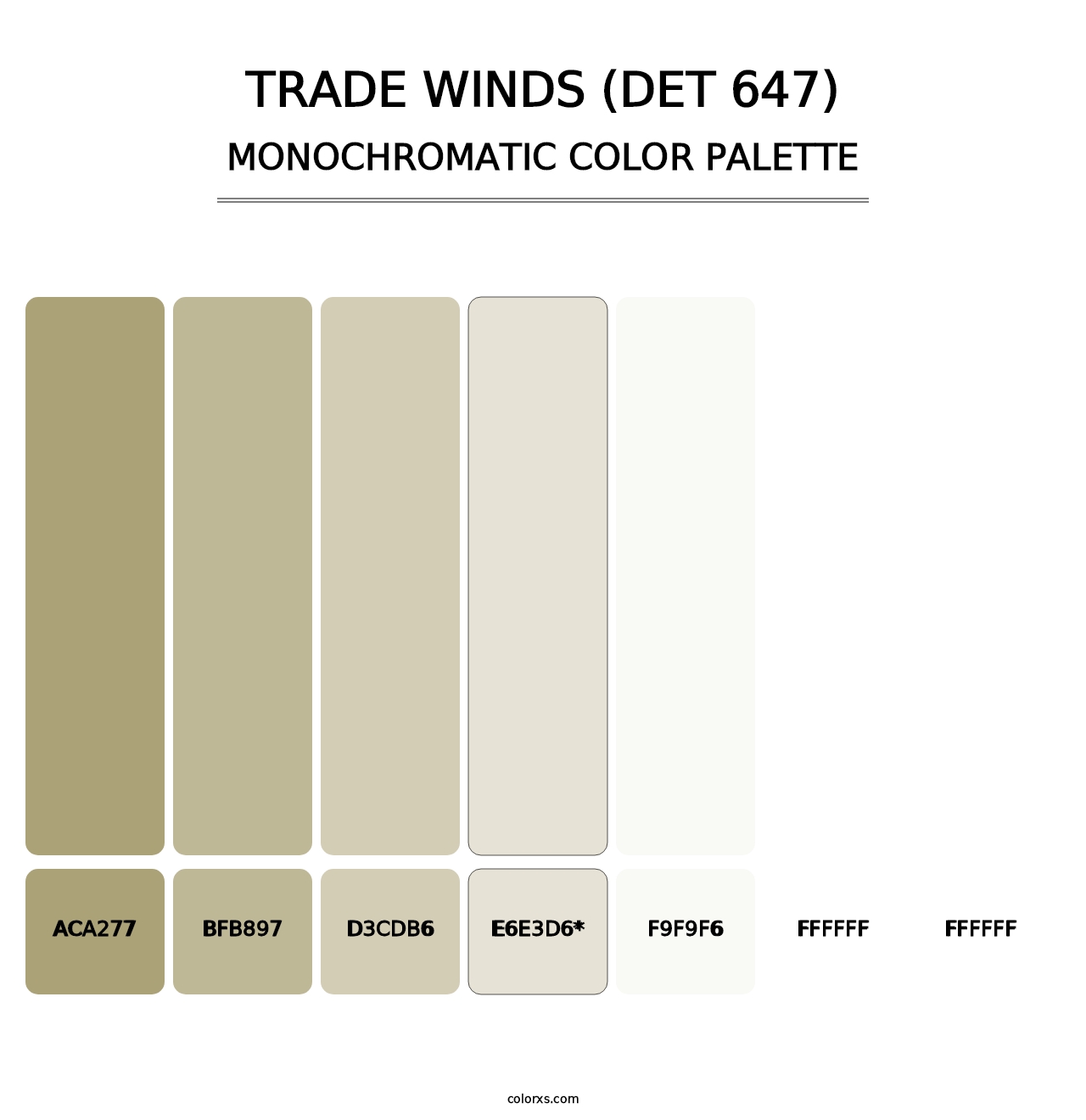 Trade Winds (DET 647) - Monochromatic Color Palette