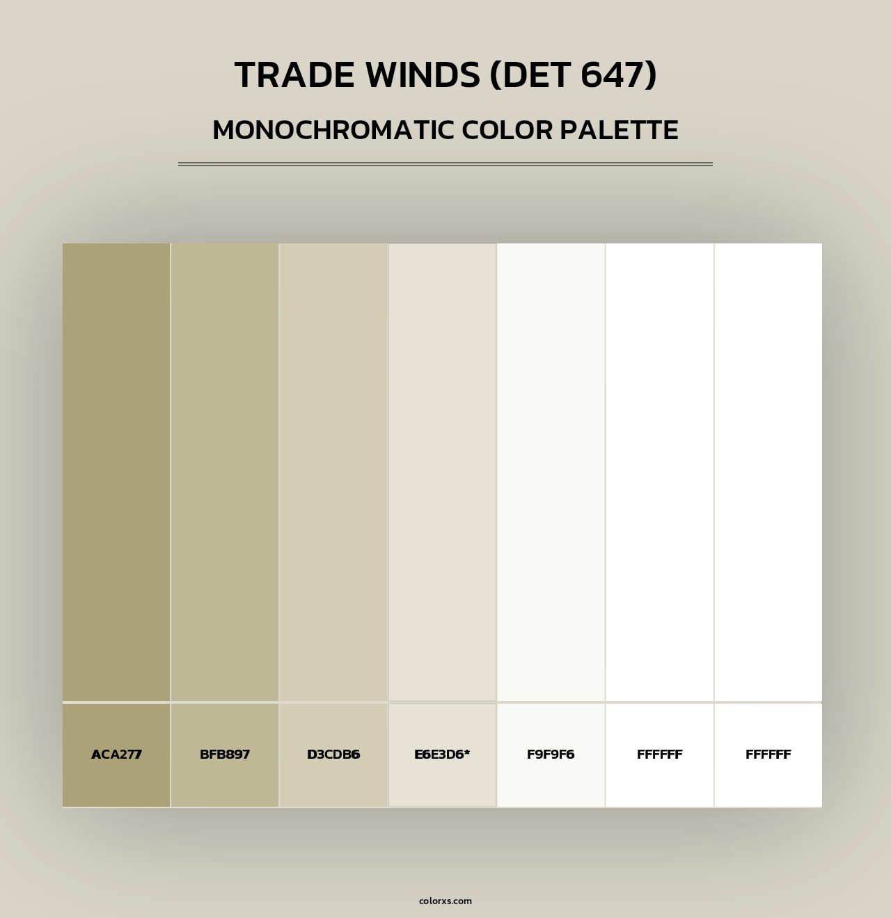 Trade Winds (DET 647) - Monochromatic Color Palette