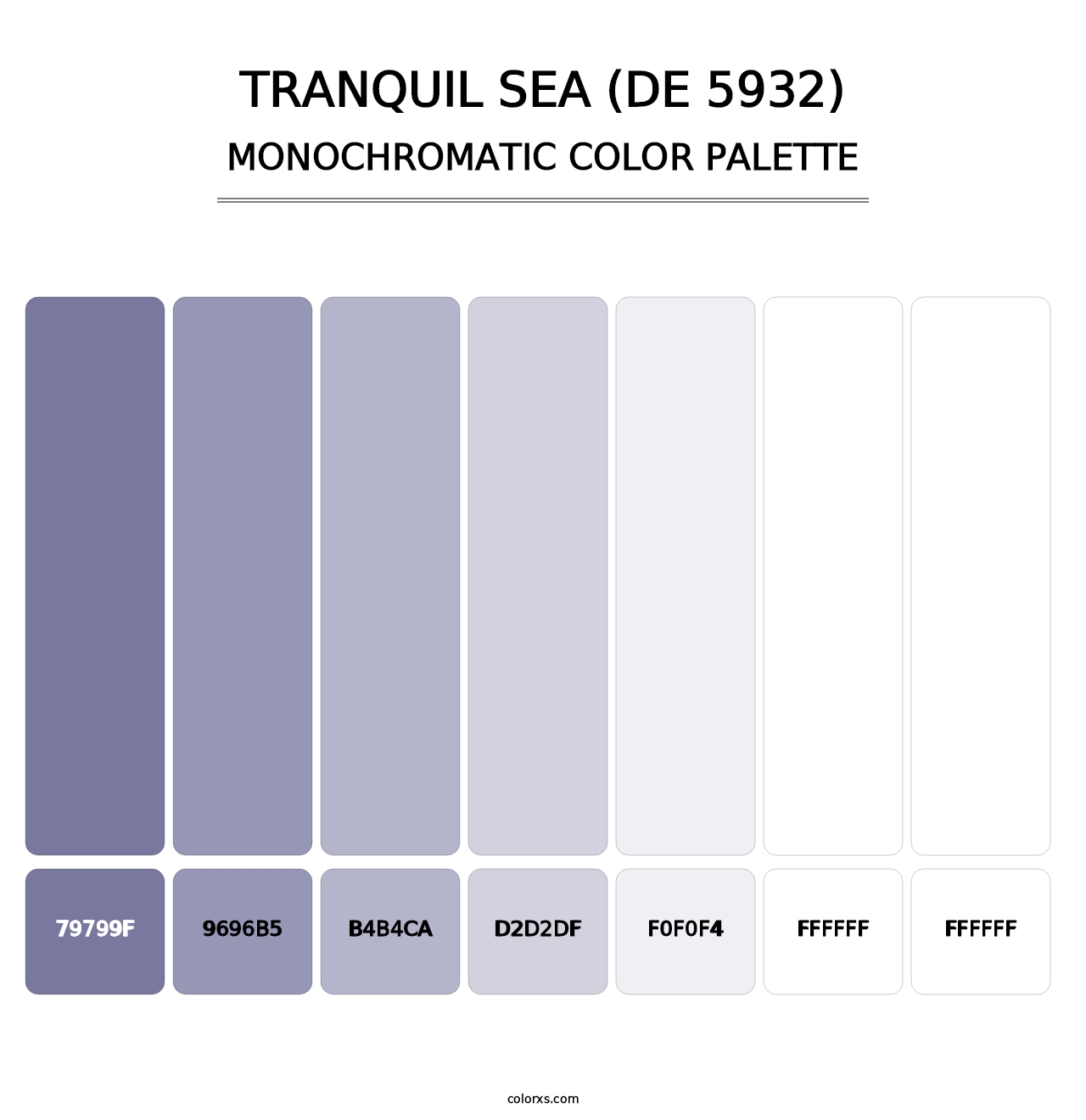 Tranquil Sea (DE 5932) - Monochromatic Color Palette