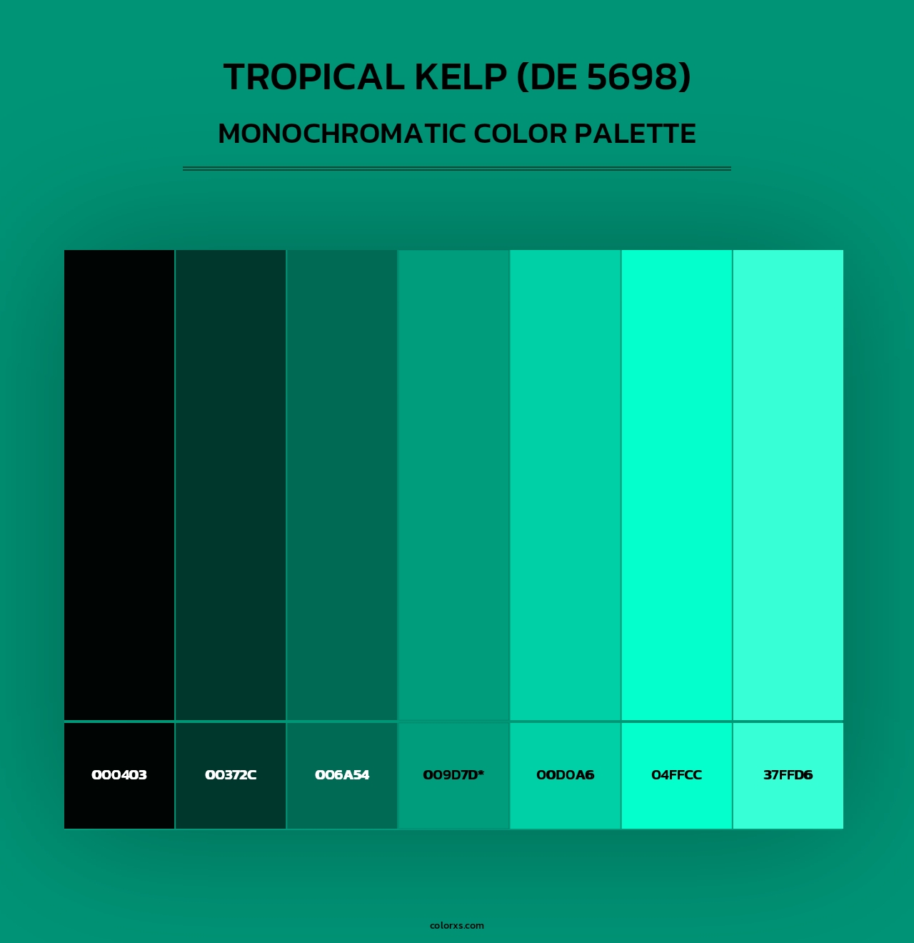 Tropical Kelp (DE 5698) - Monochromatic Color Palette
