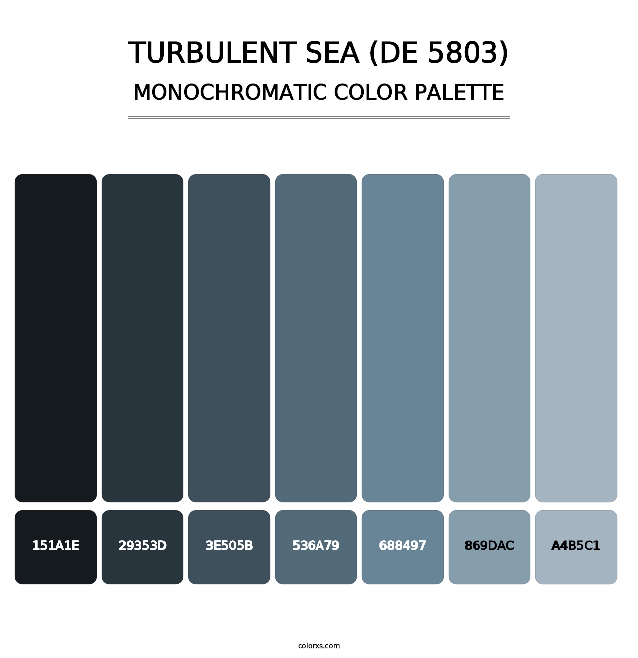 Turbulent Sea (DE 5803) - Monochromatic Color Palette