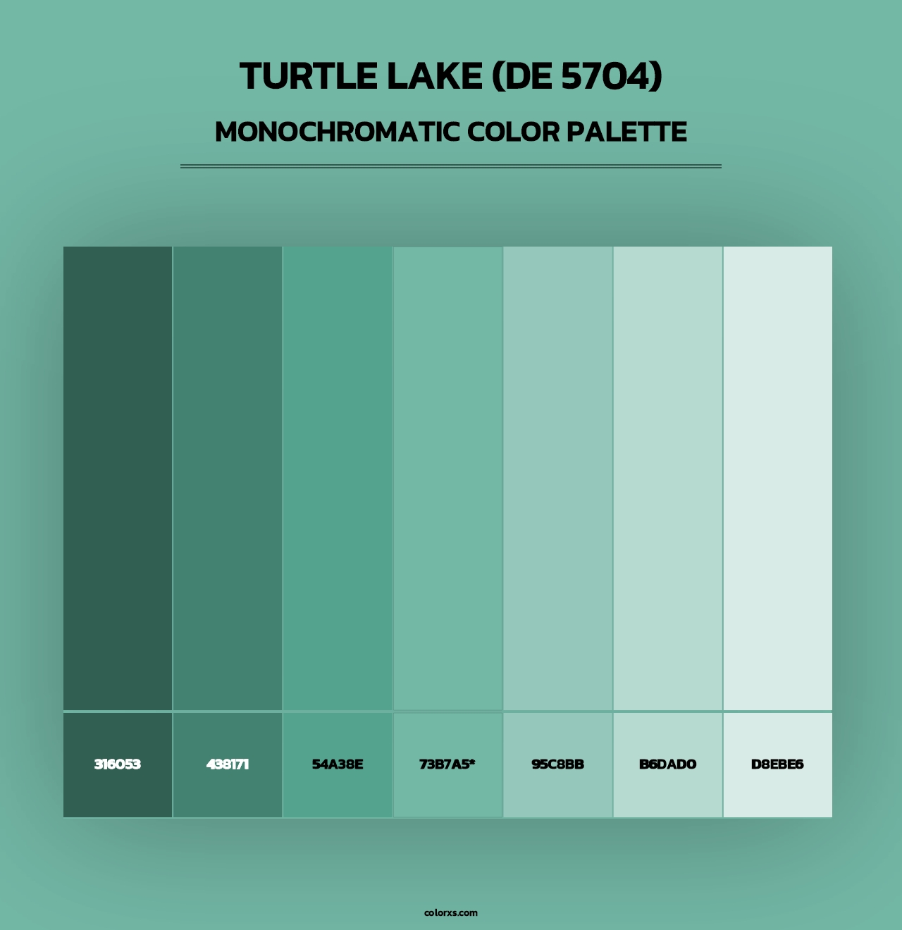Turtle Lake (DE 5704) - Monochromatic Color Palette