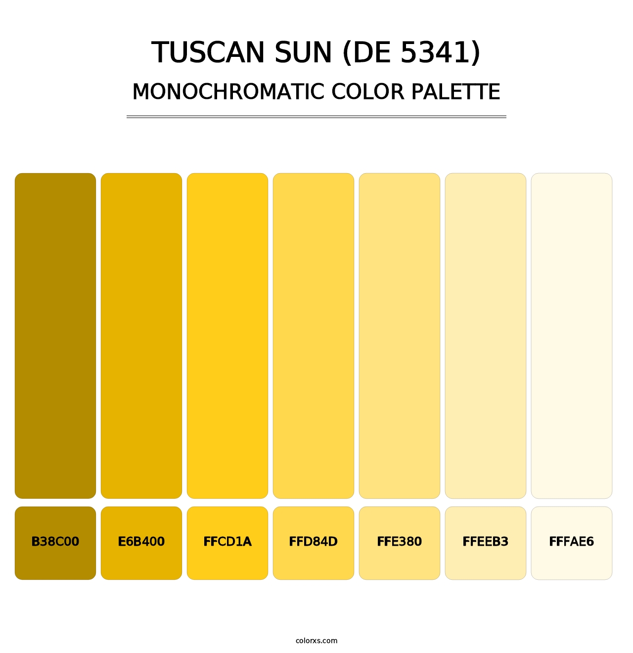 Tuscan Sun (DE 5341) - Monochromatic Color Palette