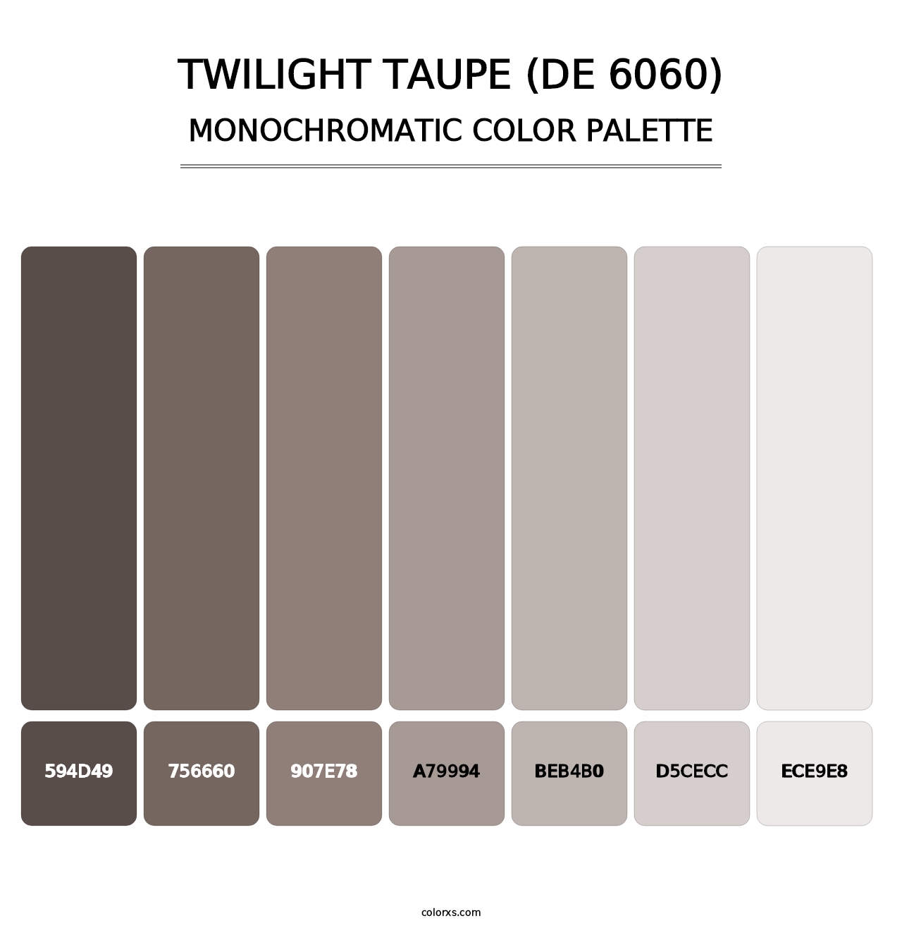 Twilight Taupe (DE 6060) - Monochromatic Color Palette