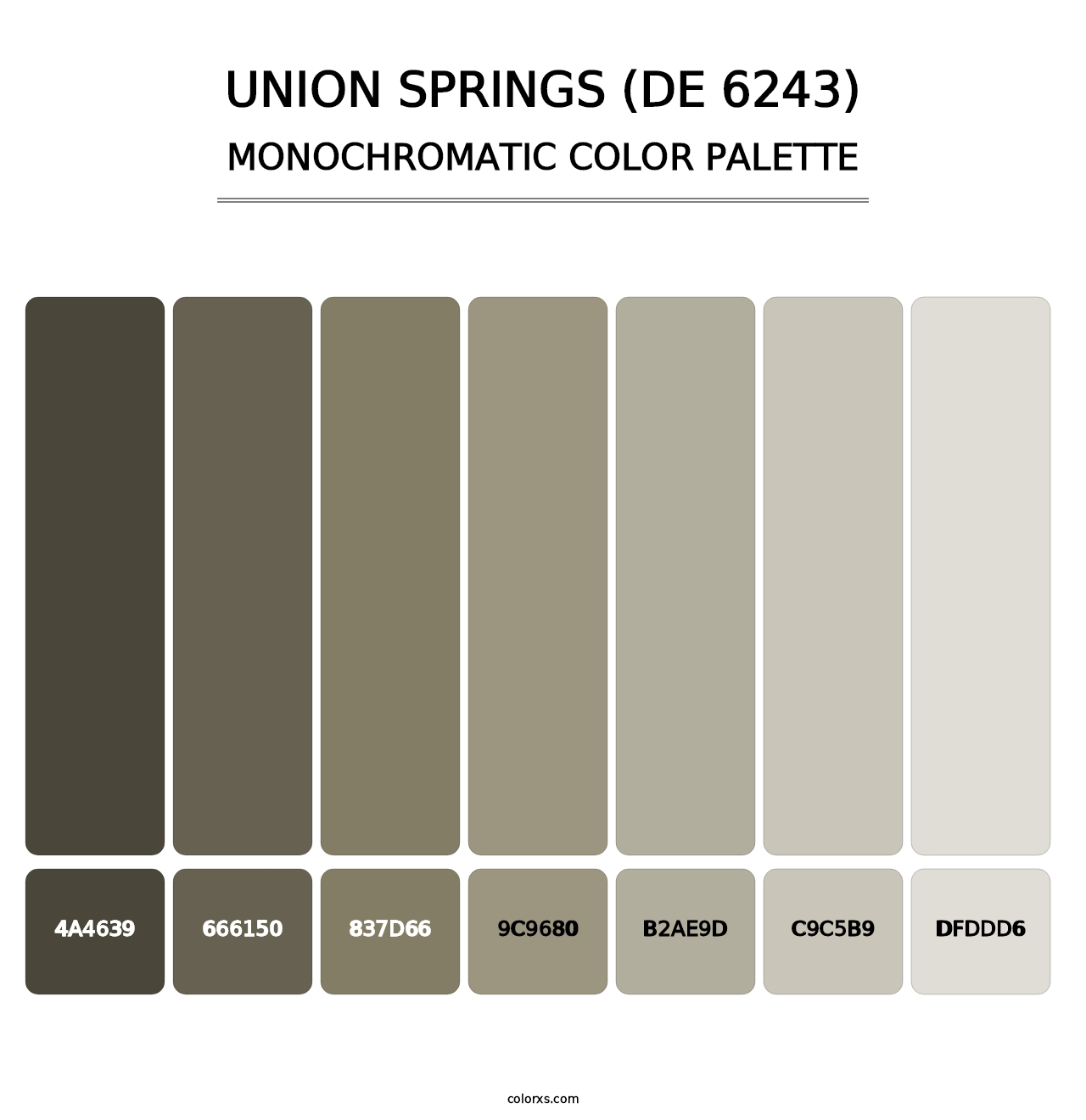 Union Springs (DE 6243) - Monochromatic Color Palette