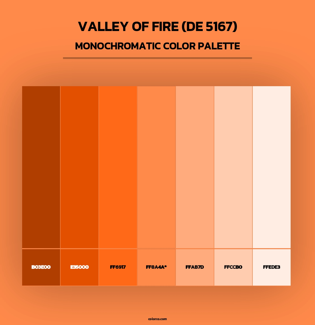 Valley of Fire (DE 5167) - Monochromatic Color Palette