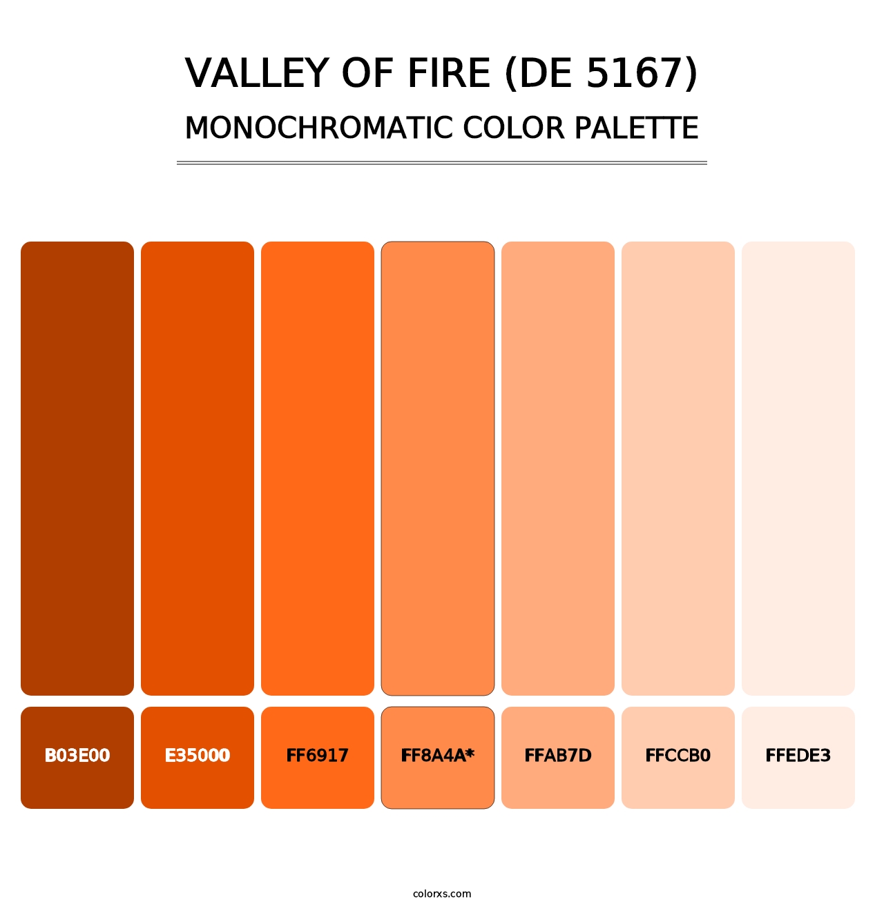 Valley of Fire (DE 5167) - Monochromatic Color Palette