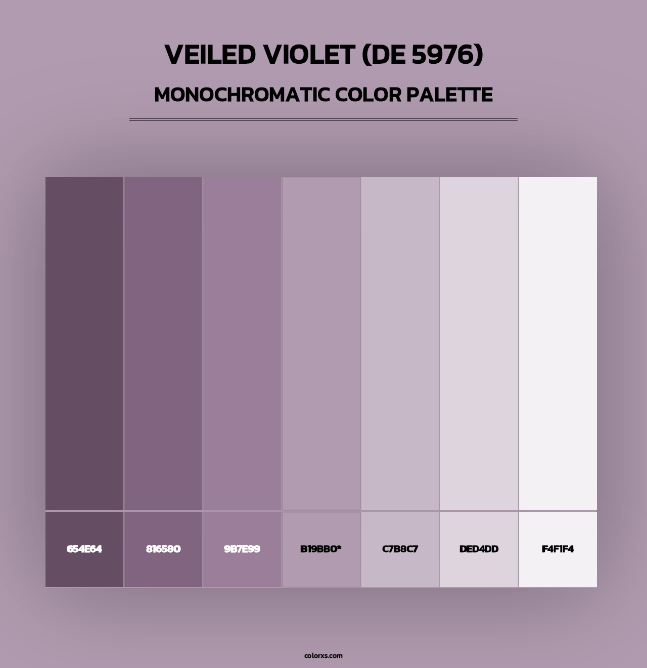 Veiled Violet (DE 5976) - Monochromatic Color Palette