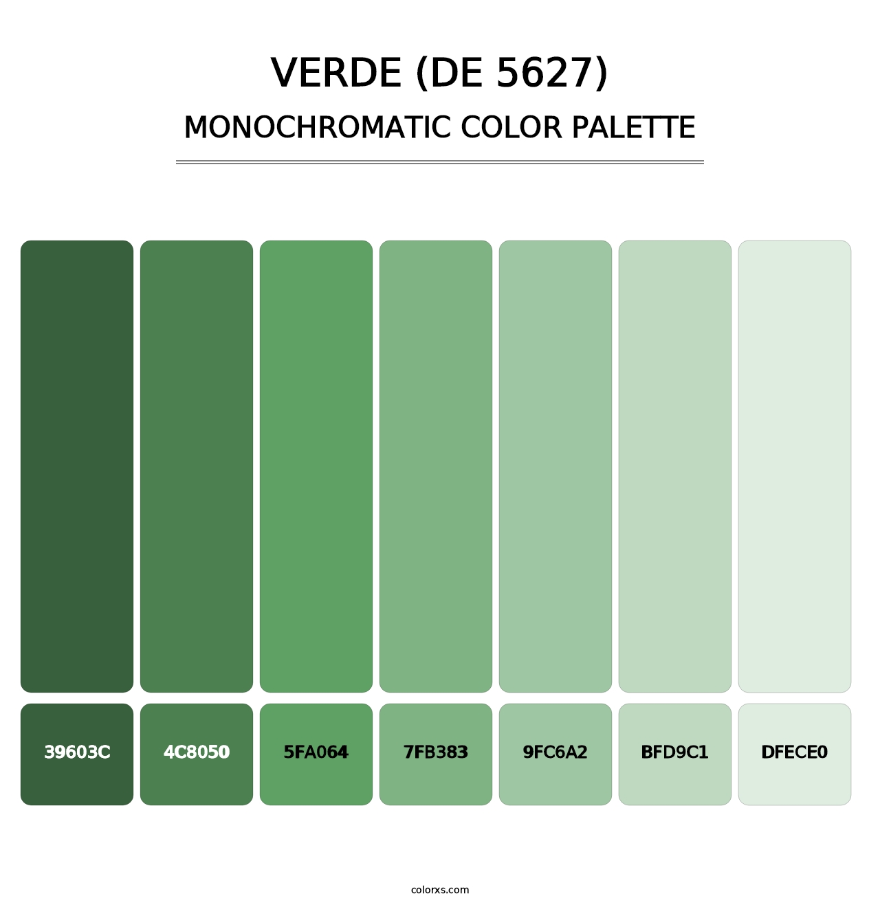 Verde (DE 5627) - Monochromatic Color Palette