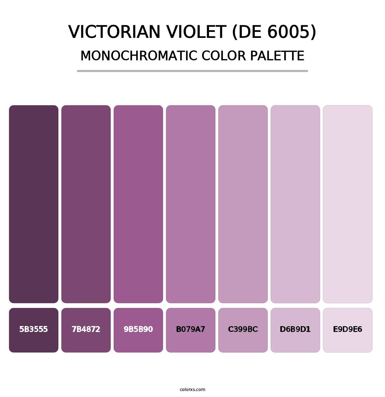Victorian Violet (DE 6005) - Monochromatic Color Palette