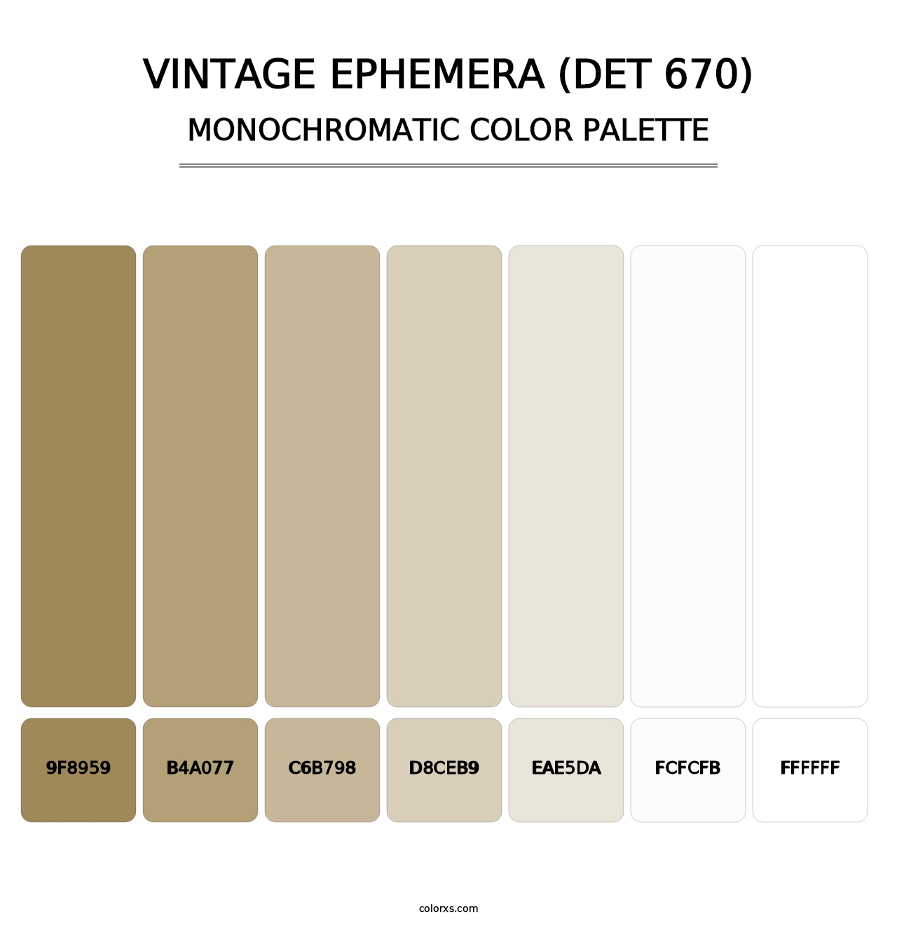 Vintage Ephemera (DET 670) - Monochromatic Color Palette
