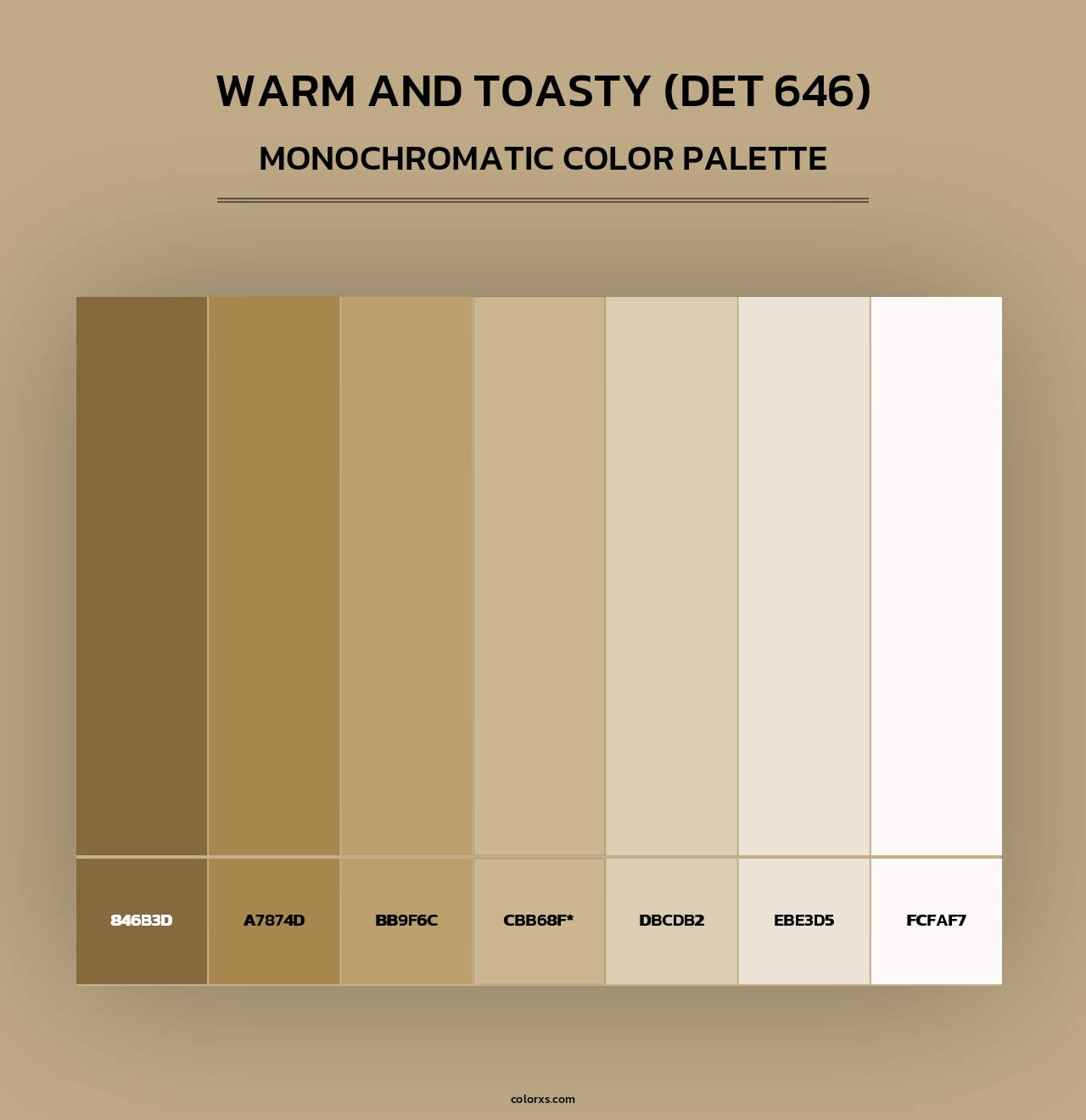 Warm and Toasty (DET 646) - Monochromatic Color Palette