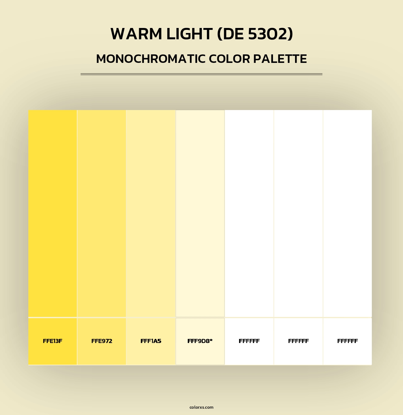 Warm Light (DE 5302) - Monochromatic Color Palette