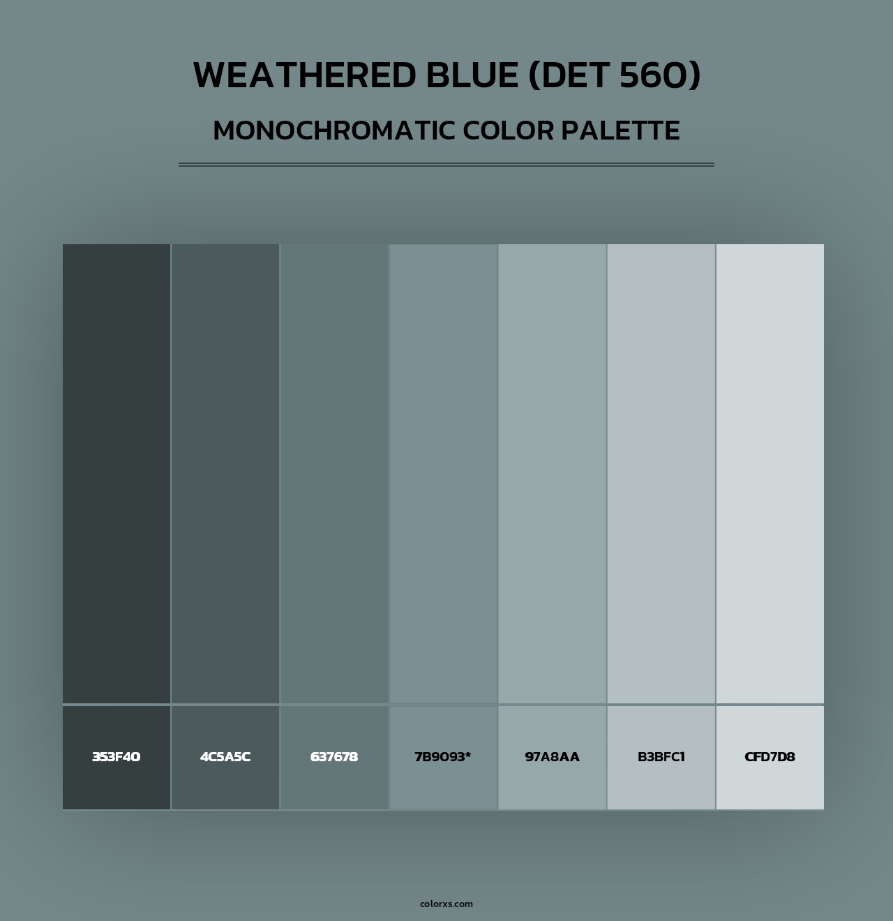 Weathered Blue (DET 560) - Monochromatic Color Palette