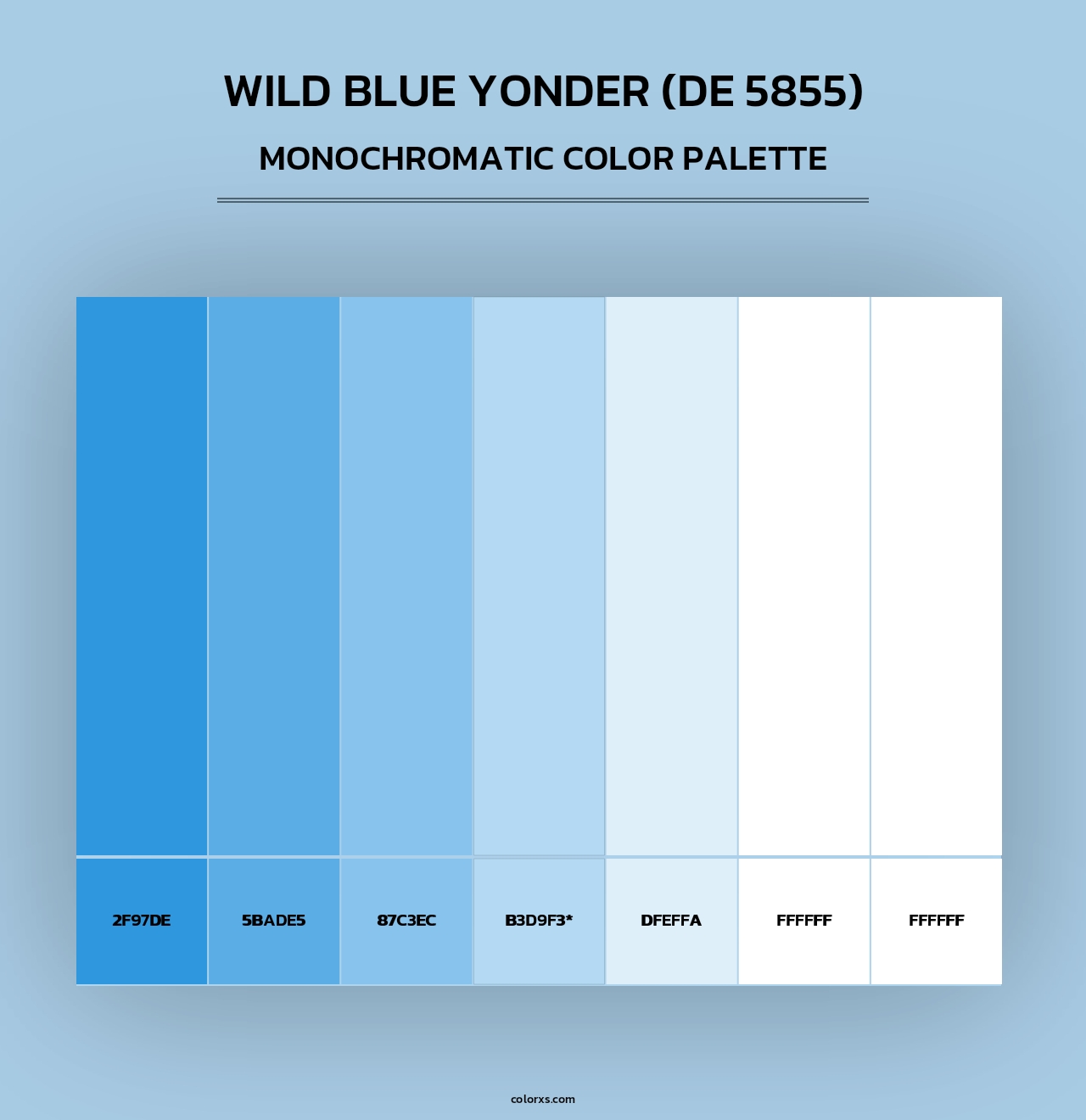 Wild Blue Yonder (DE 5855) - Monochromatic Color Palette