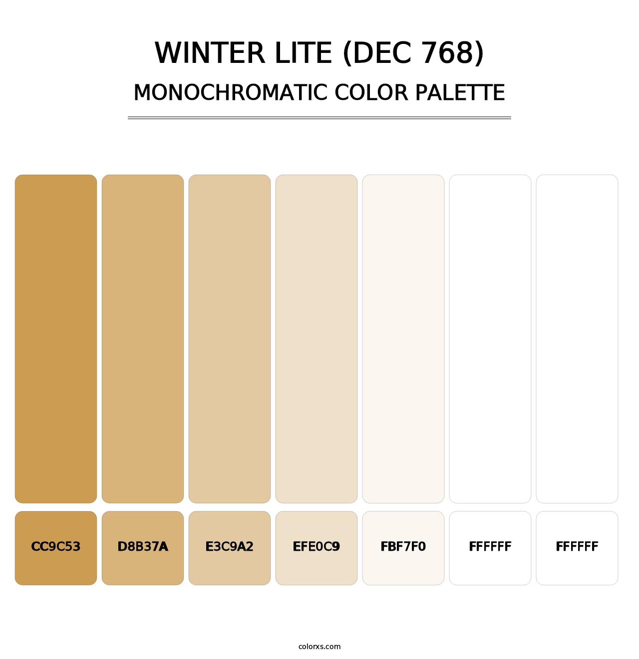 Winter Lite (DEC 768) - Monochromatic Color Palette