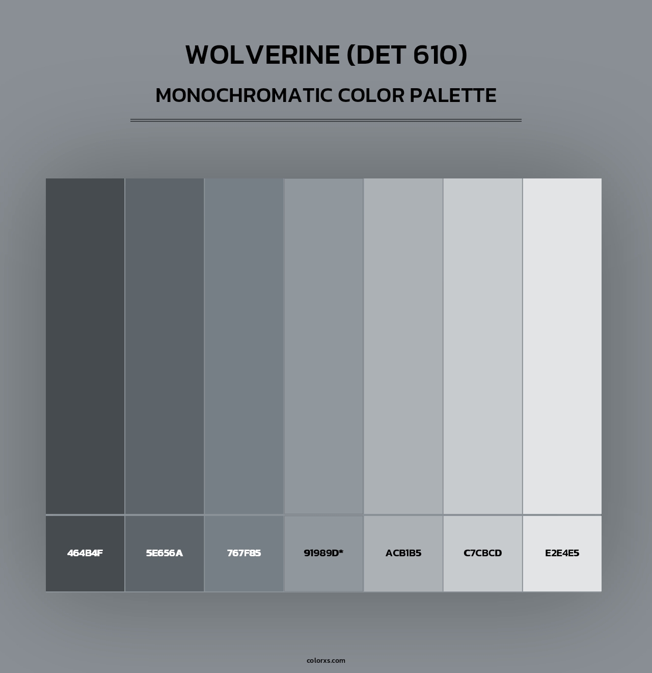 Wolverine (DET 610) - Monochromatic Color Palette