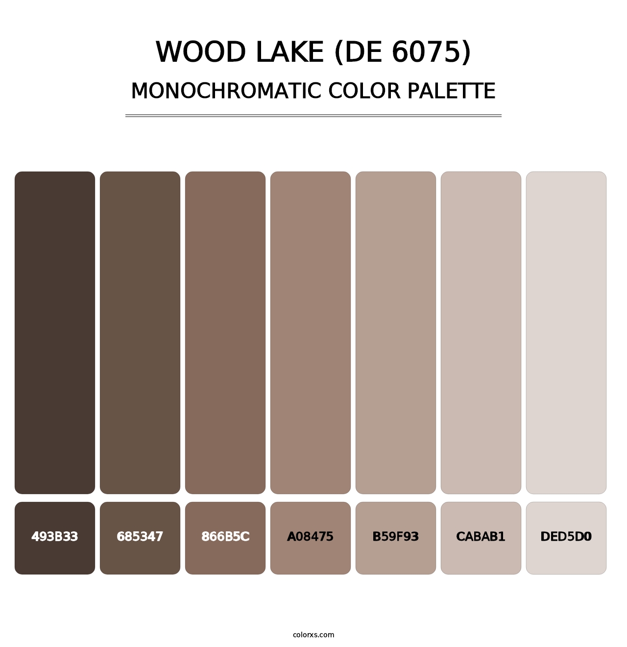 Wood Lake (DE 6075) - Monochromatic Color Palette