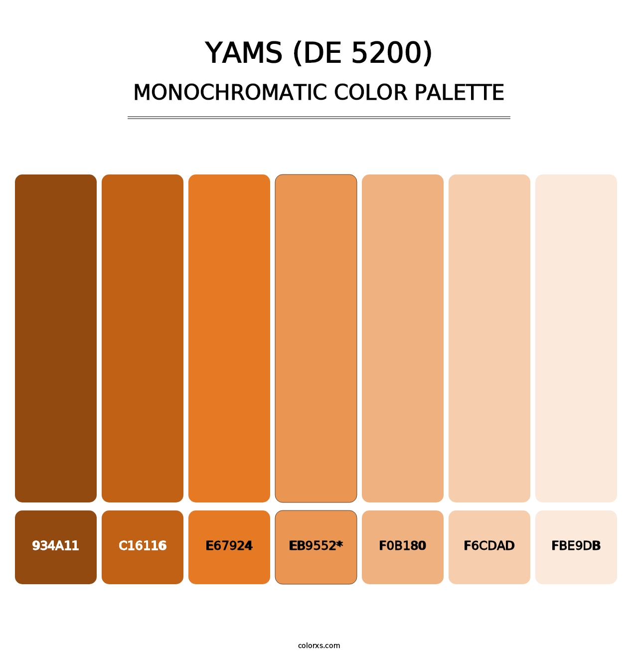 Yams (DE 5200) - Monochromatic Color Palette