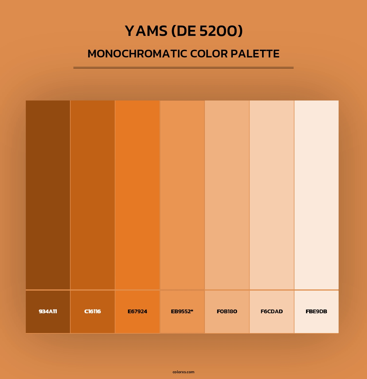 Yams (DE 5200) - Monochromatic Color Palette