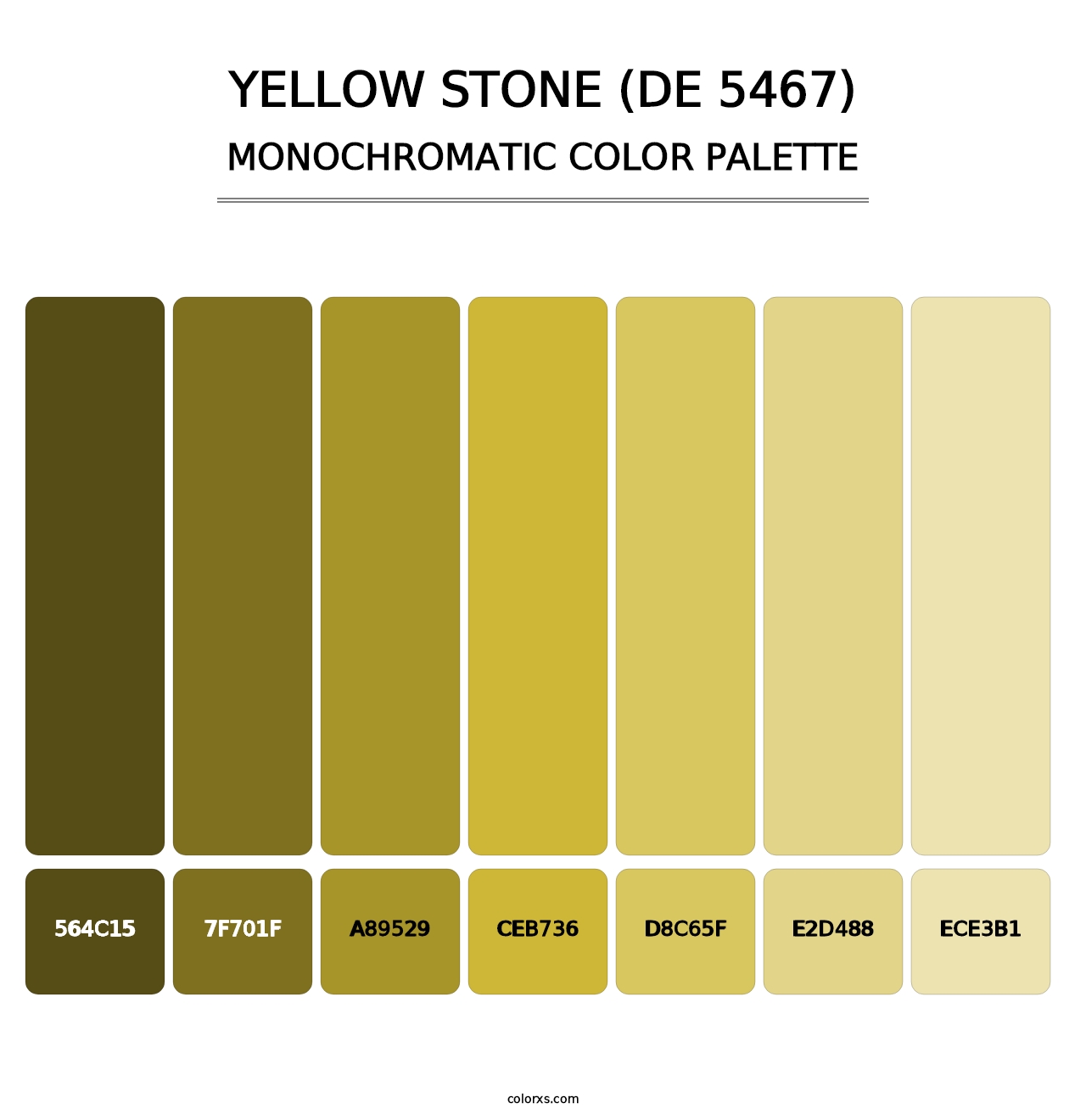 Yellow Stone (DE 5467) - Monochromatic Color Palette
