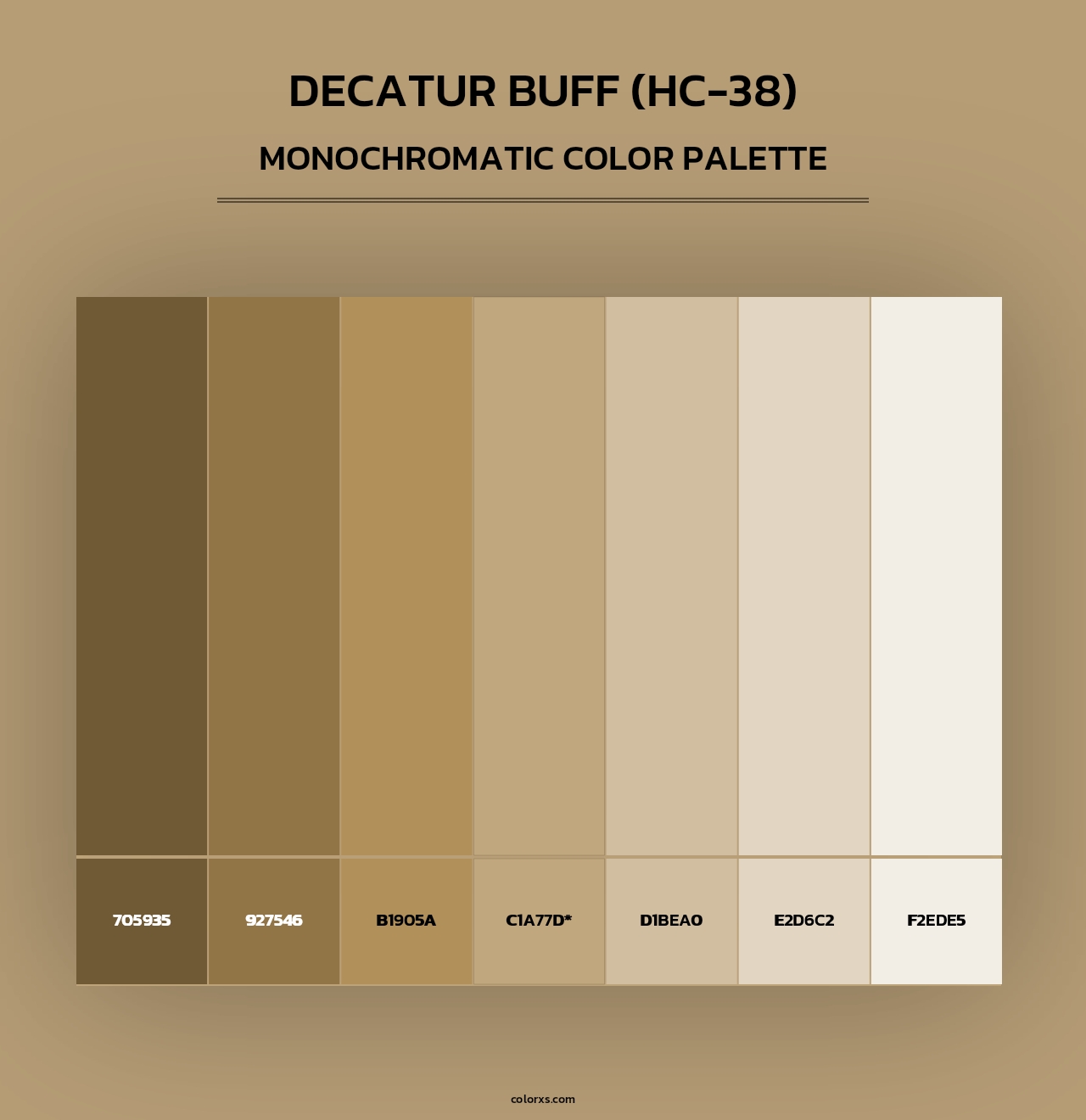 Decatur Buff (HC-38) - Monochromatic Color Palette