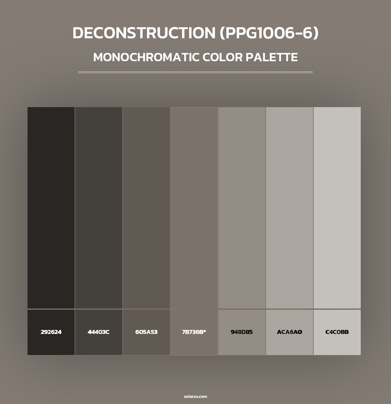 Deconstruction (PPG1006-6) - Monochromatic Color Palette