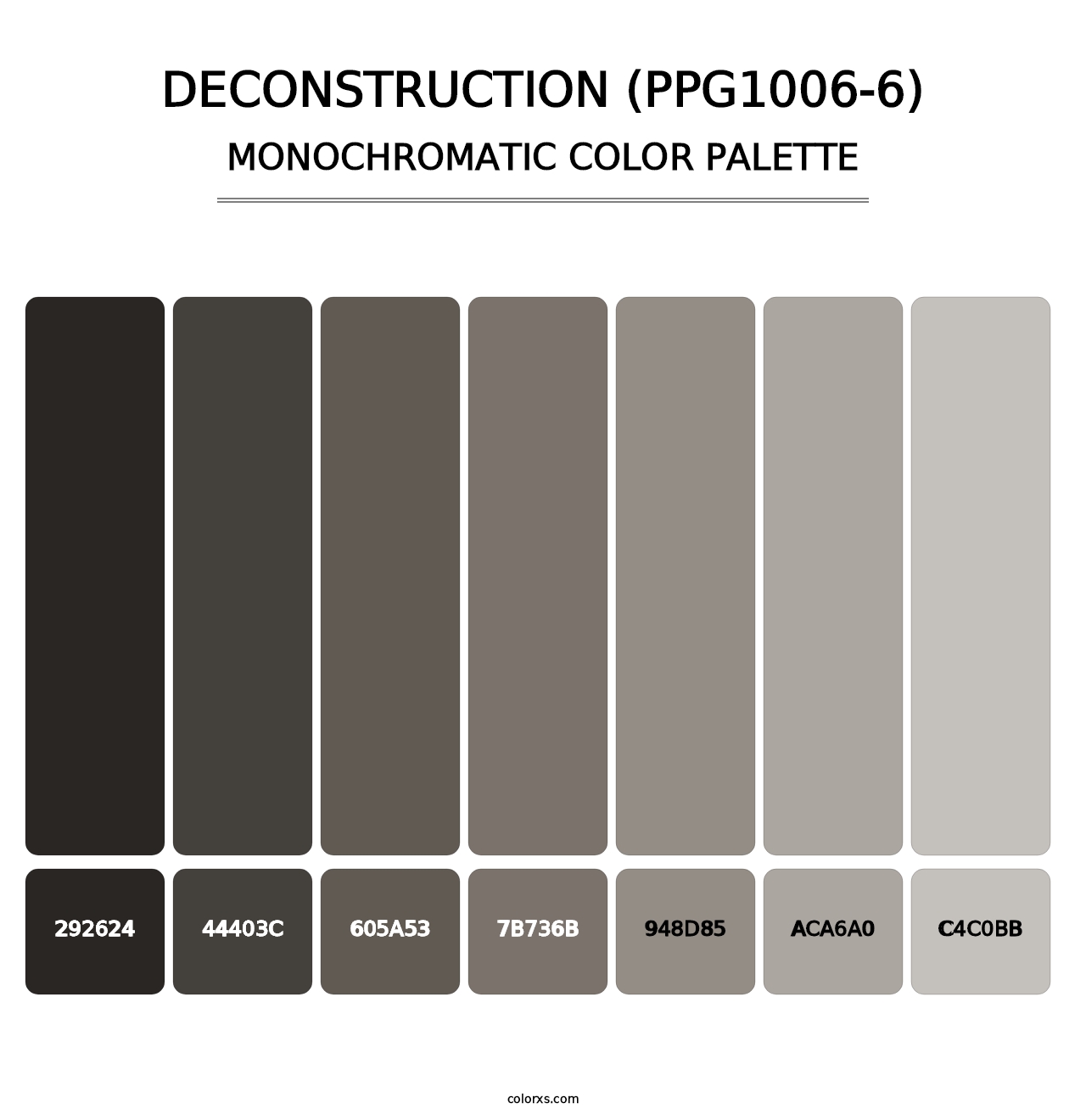 Deconstruction (PPG1006-6) - Monochromatic Color Palette