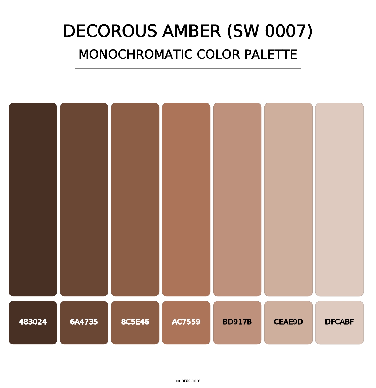 Decorous Amber (SW 0007) - Monochromatic Color Palette