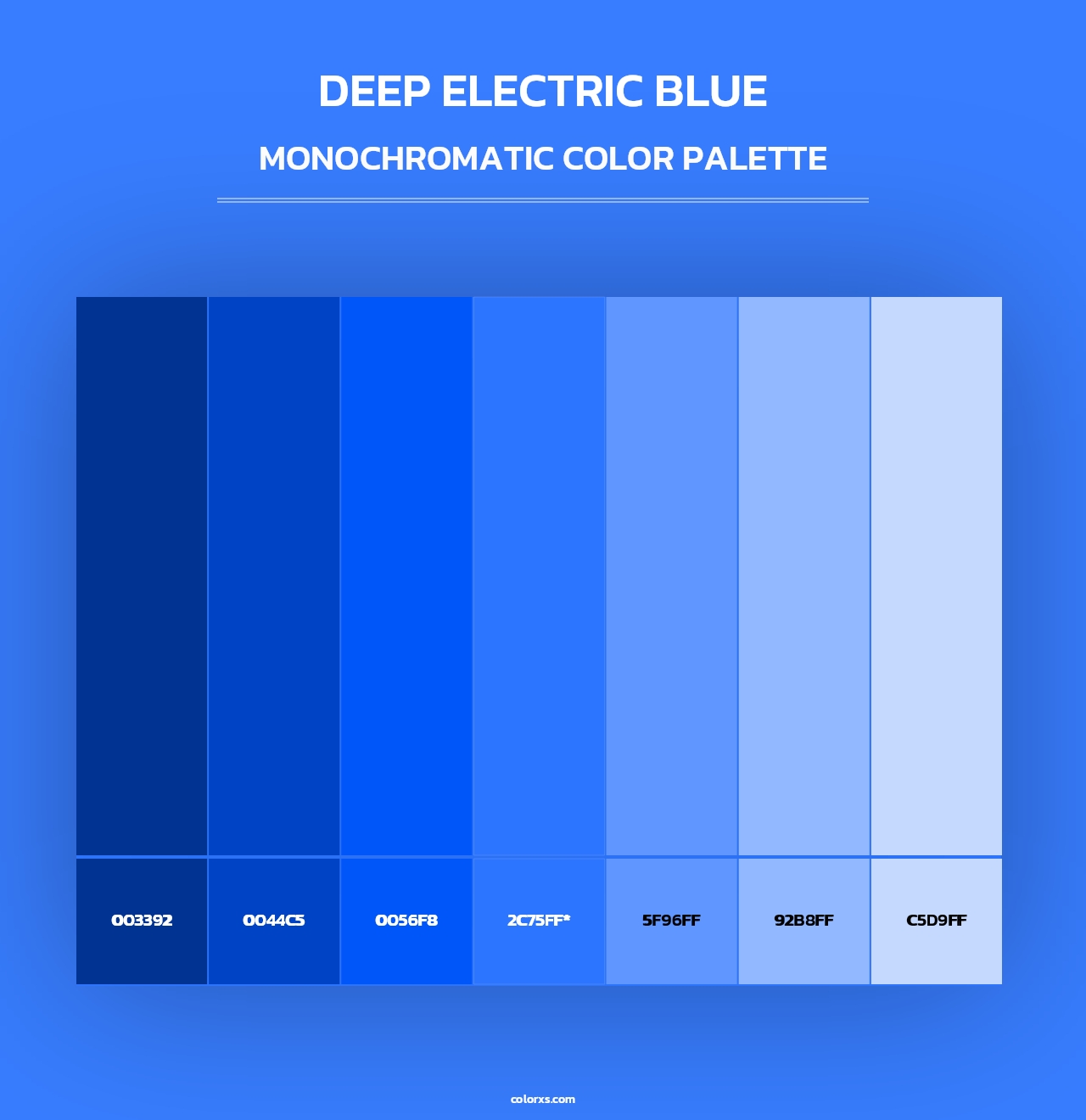Deep Electric Blue - Monochromatic Color Palette