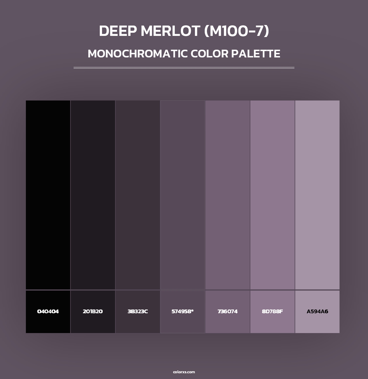 Deep Merlot (M100-7) - Monochromatic Color Palette