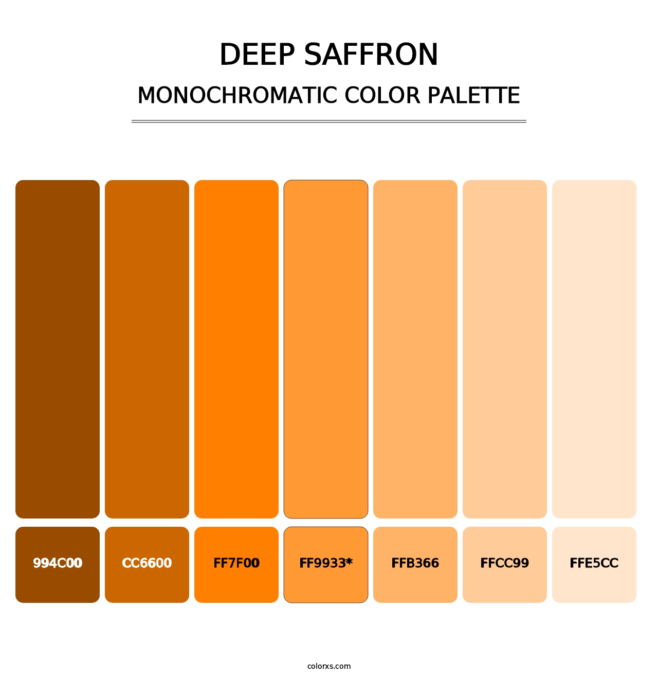 Deep Saffron - Monochromatic Color Palette