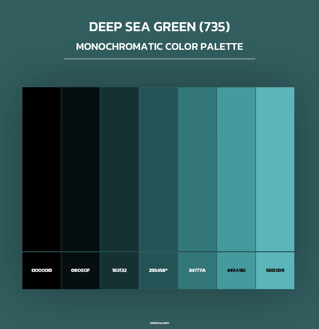 Deep Sea Green (735) - Monochromatic Color Palette