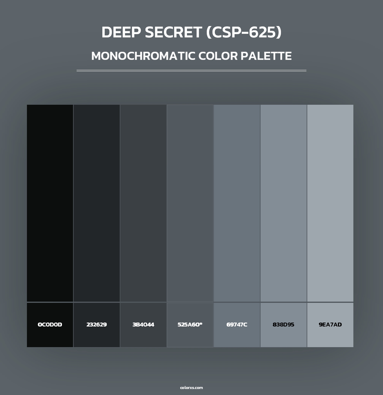 Deep Secret (CSP-625) - Monochromatic Color Palette