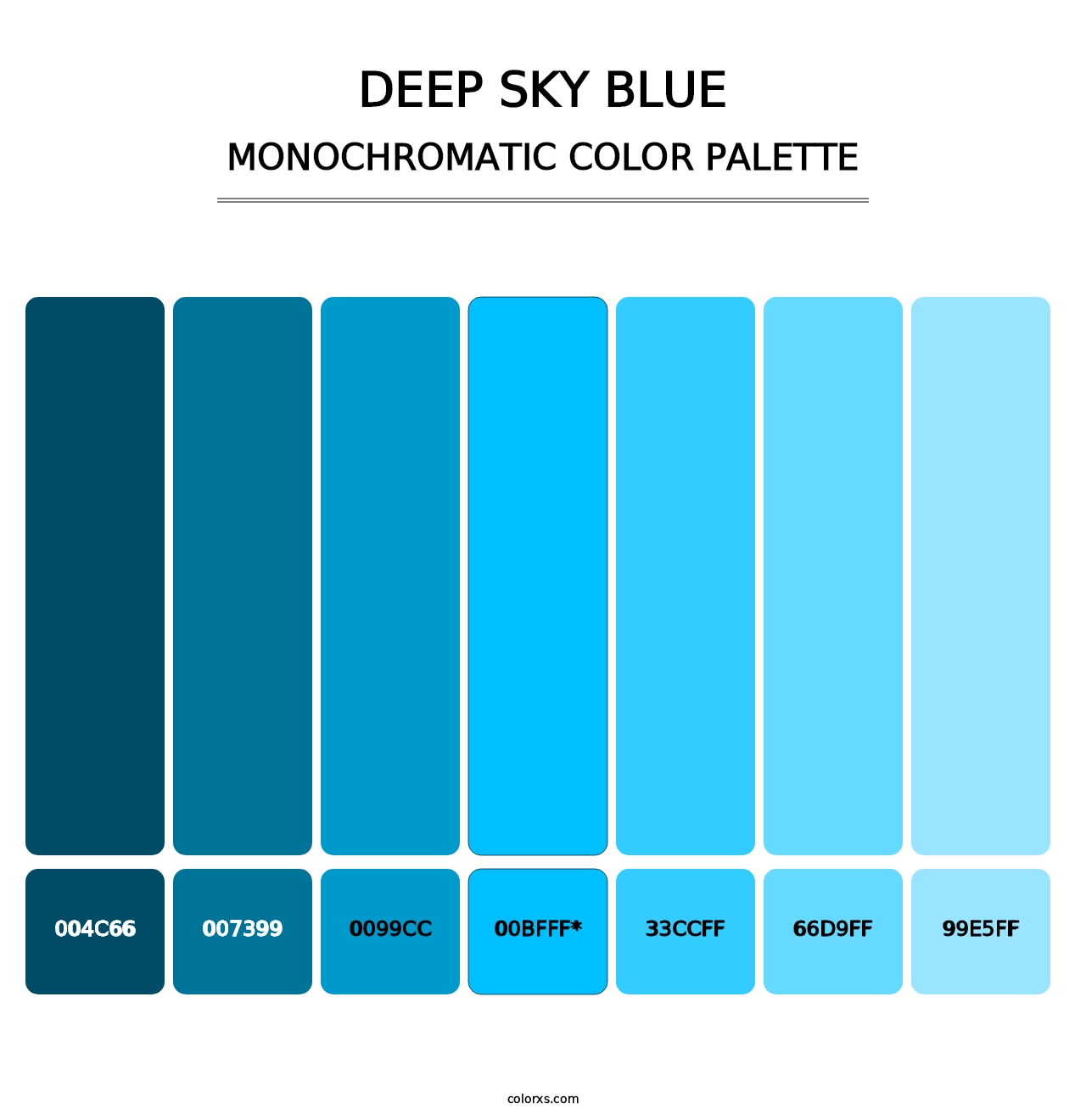 Deep Sky Blue - Monochromatic Color Palette